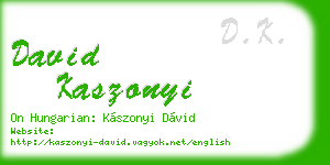 david kaszonyi business card